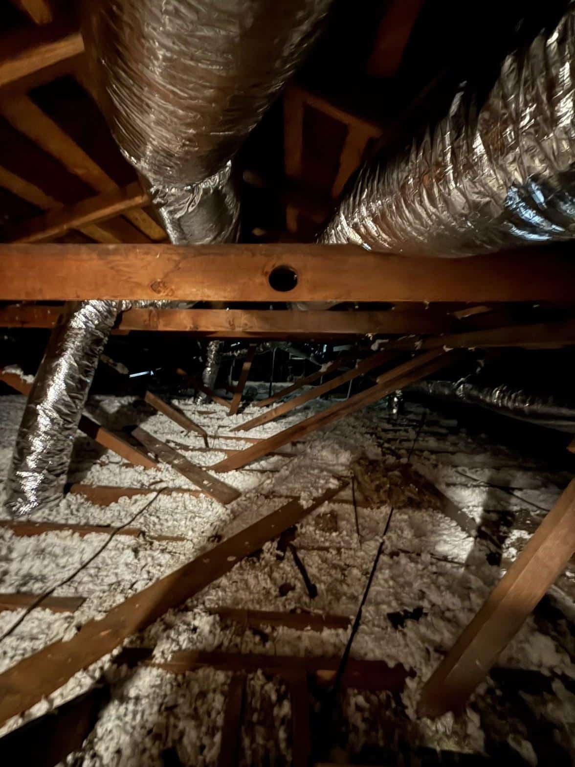Completed ductwork work at Shalom Heating & Air
